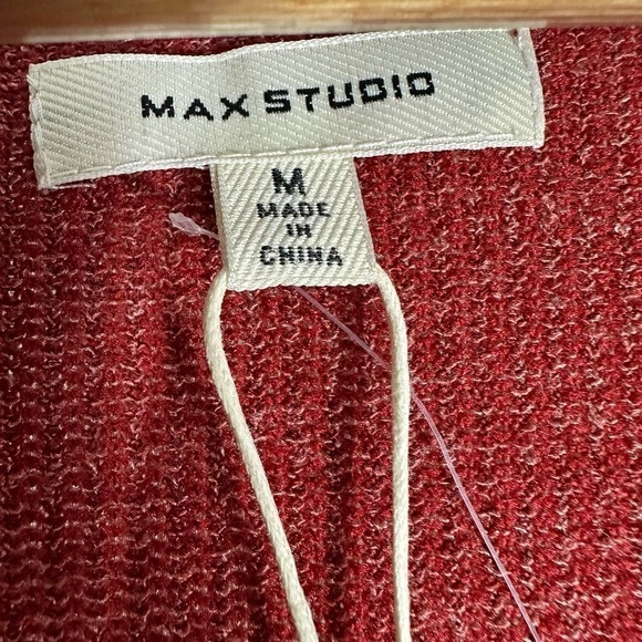 Max Studio Surplice Balloon Sleeve Faux Wrap Midi Dress Size Medium - Picture 5 of 9